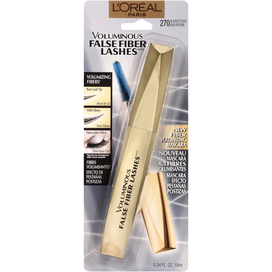 L'Oreal Paris Voluminous False Fiber Lashes Mascara, Blackest Black