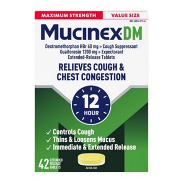 Mucinex DM 12 Hr Maximum Strength Chest Congestion Expectorant & Cough Suppressant Tablets