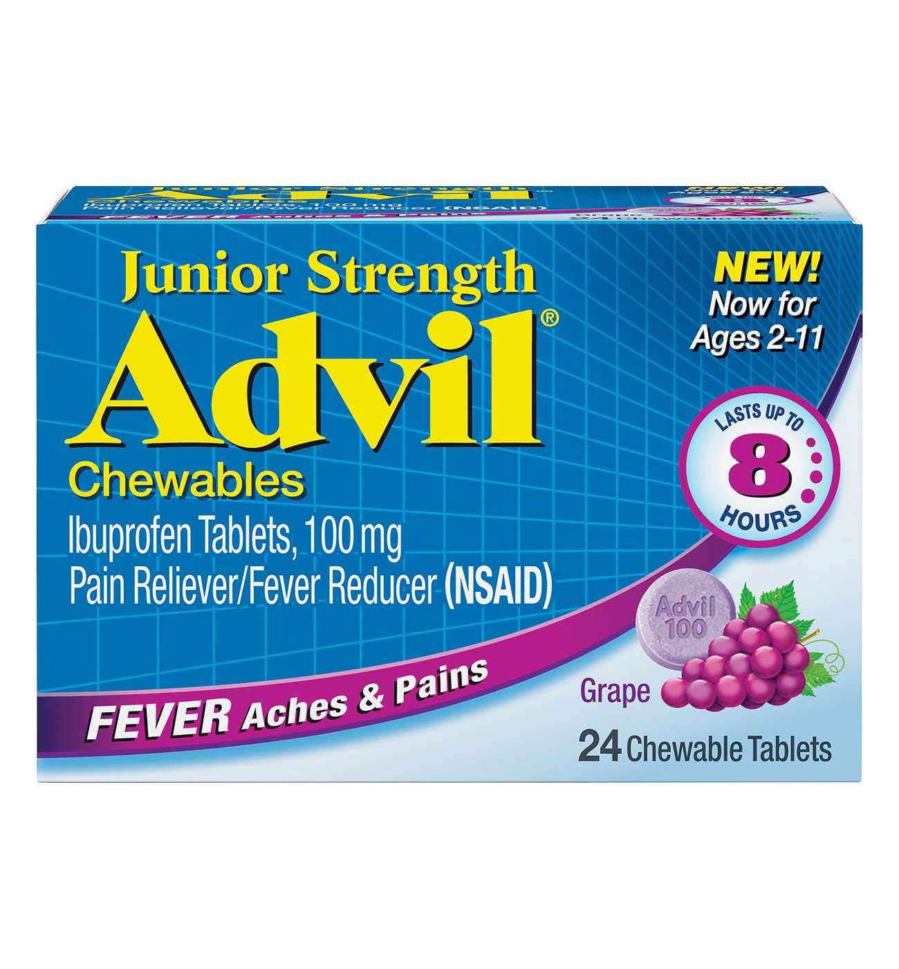 Advil Children's Junior Strength Chewable Grape Ibuprofen; image 3 of 8