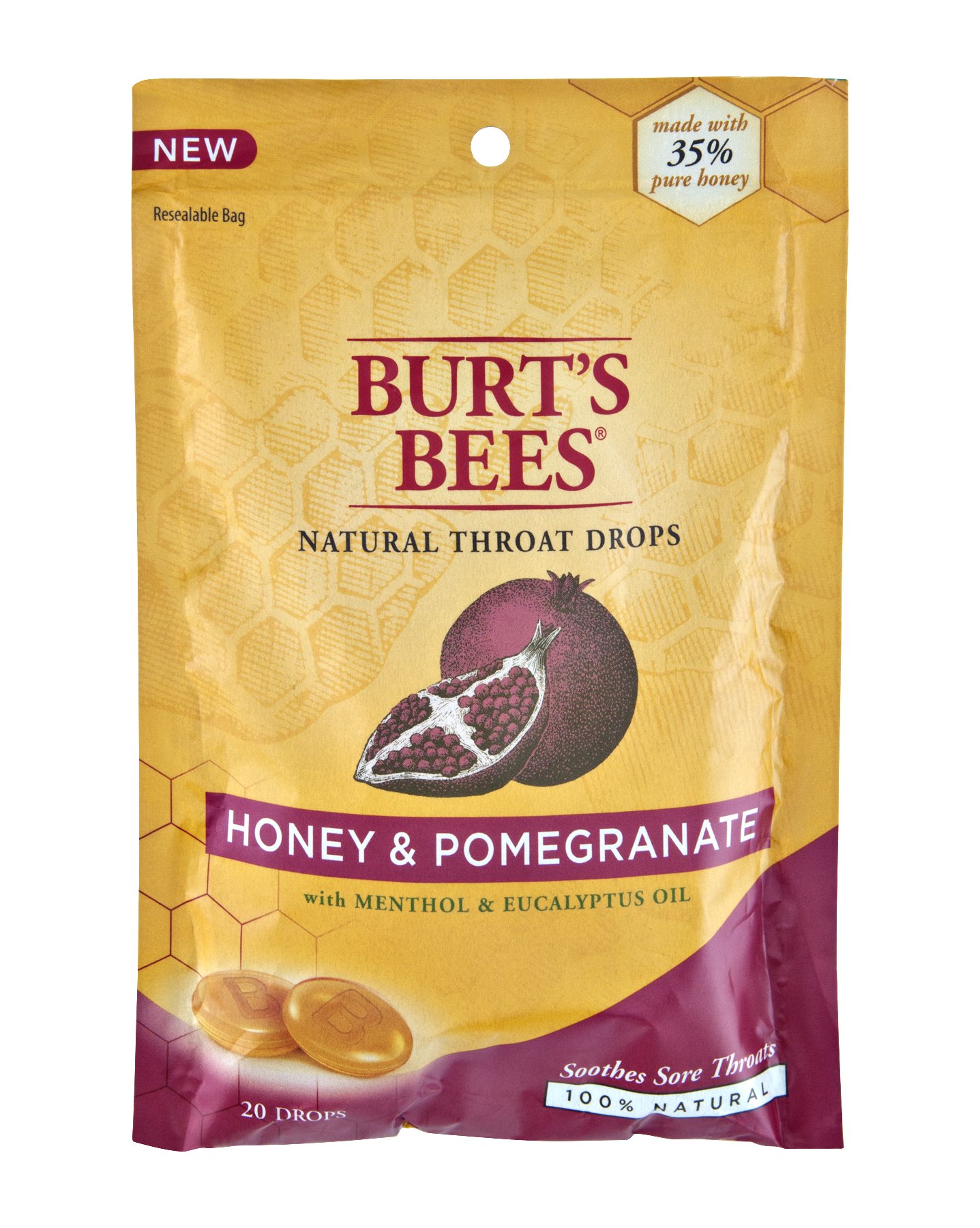 Burt's Bees Natural Honey & Pomegranate Throat Drops Shop Cough, cold