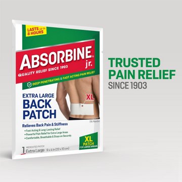 Absorbine Jr. Plus Pain Relief Back Patch XL, EACH