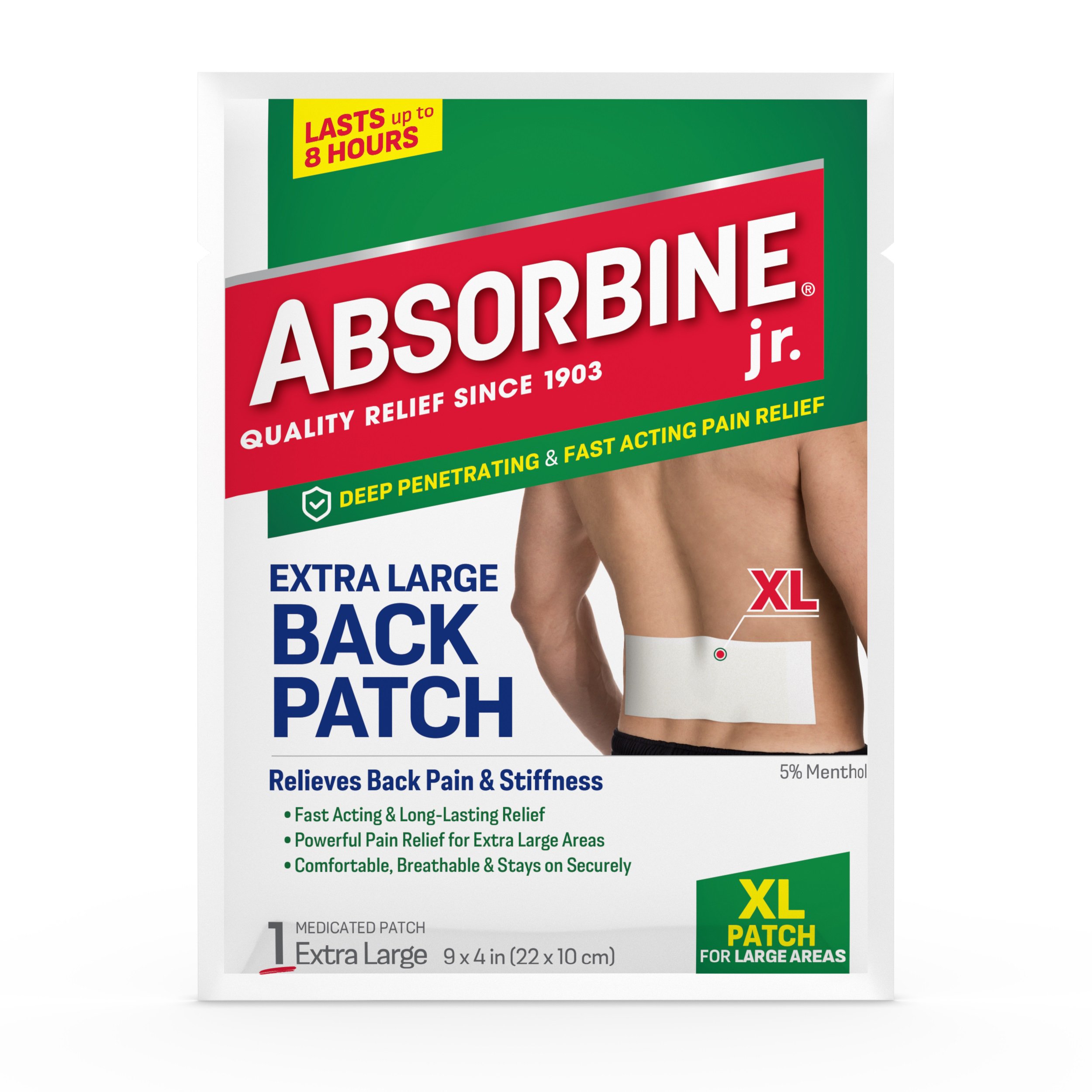 Absorbine Jr Plus Pain Relief Back Patch XL Shop Muscle Joint Pain 