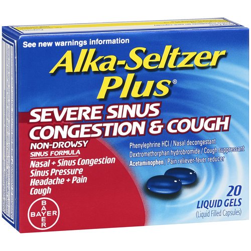 Alka Seltzer Plus Sever Sinus Congestion and Cough Liquid Gels Shop