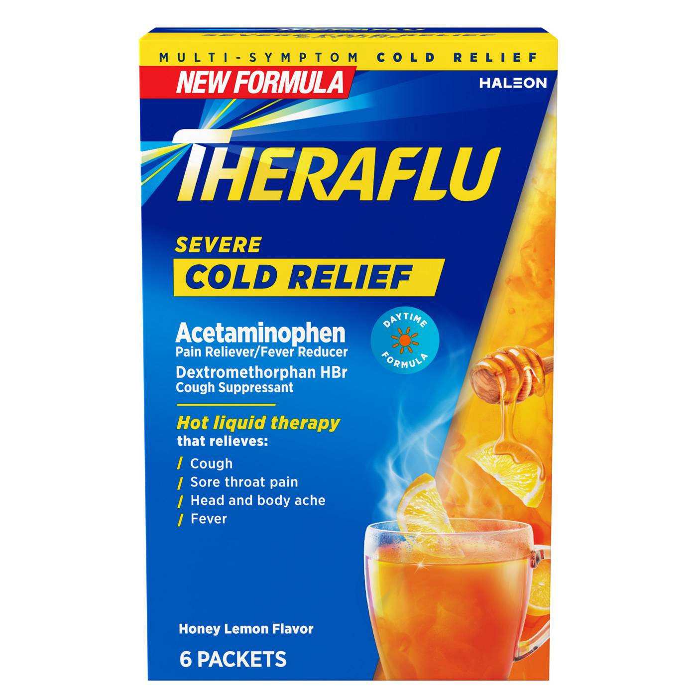 Theraflu Daytime Severe Cold Relief Packets - Honey Lemon; image 1 of 5
