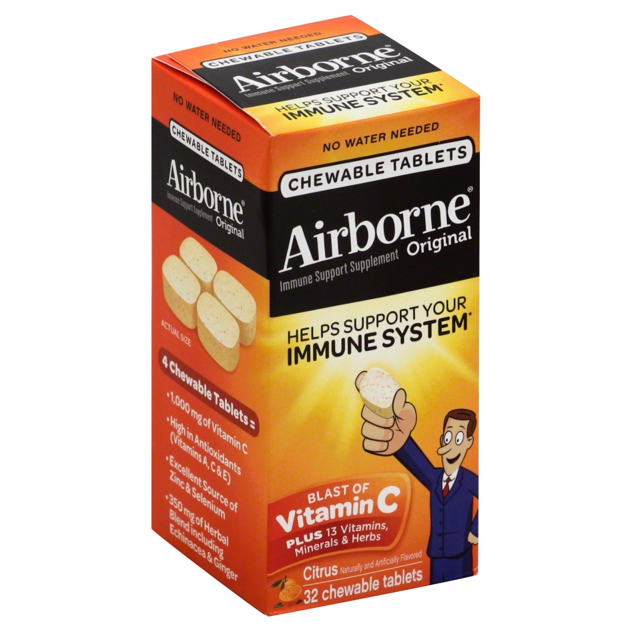 Airborne Blast Of Vitamin C Chewable Tablets Citrus Shop Vitamins A Z At H E B