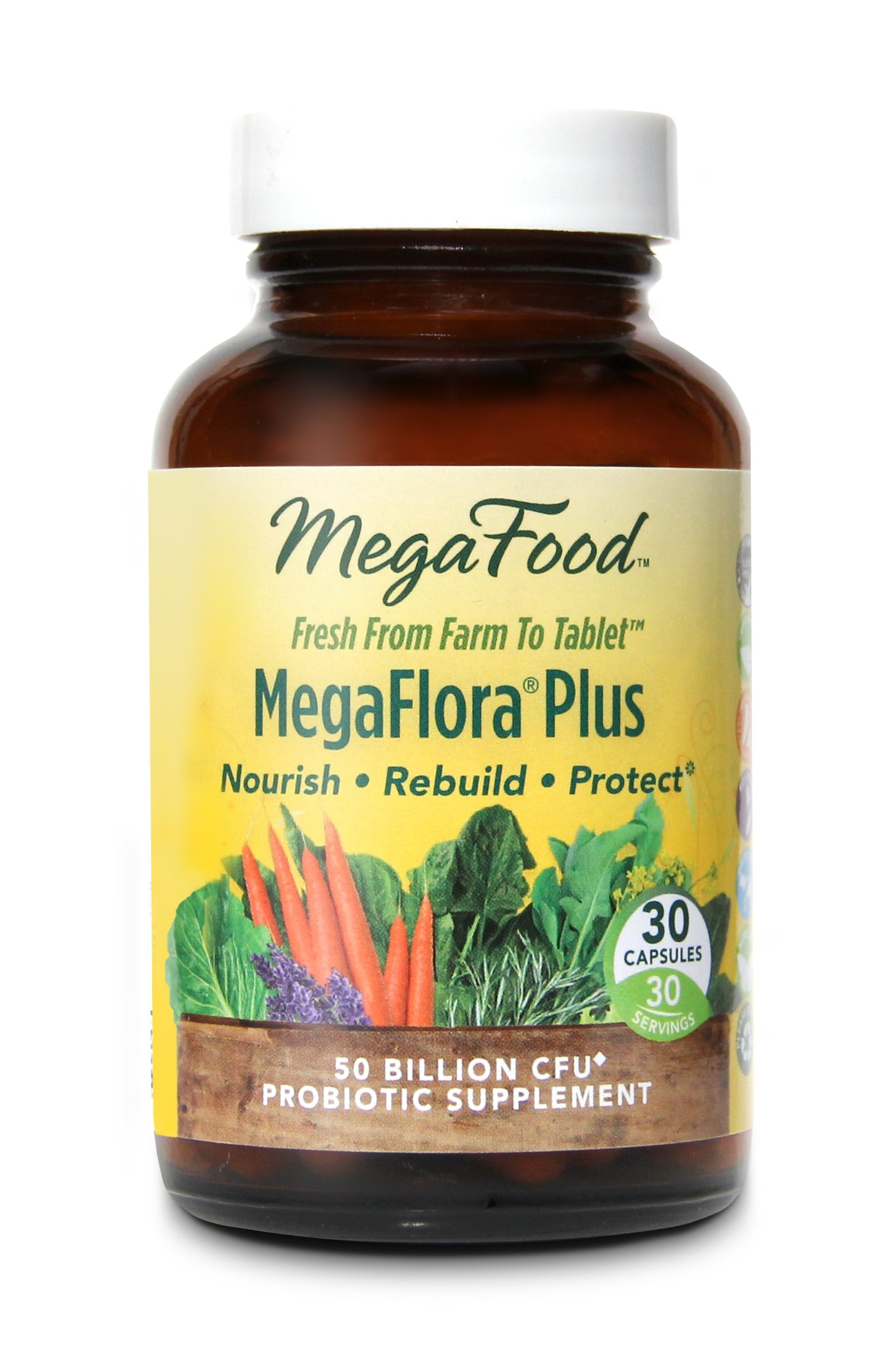 MegaFood MegaFlora Plus 50 Billion CFU Probiotic Capsules Shop Diet