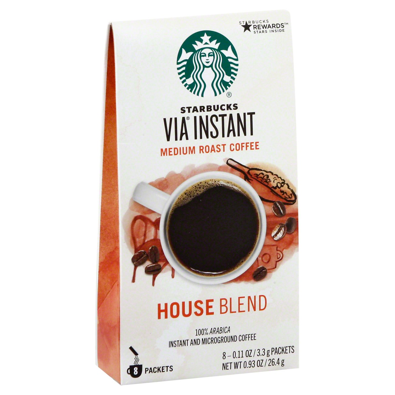 Starbucks VIA Ready Brew House Blend Medium SingleServe Packets Instant Coffee Shop Coffee at