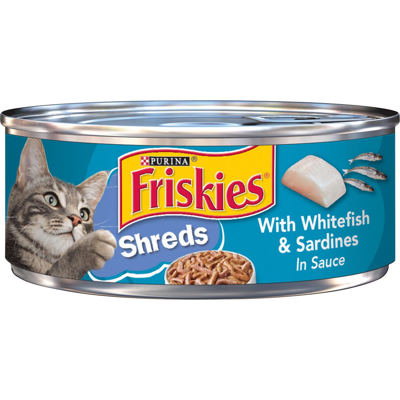 Friskies Purina Friskies Wet Cat Food, Shreds With Whitefish & Sardines in Sauce; image 1 of 6