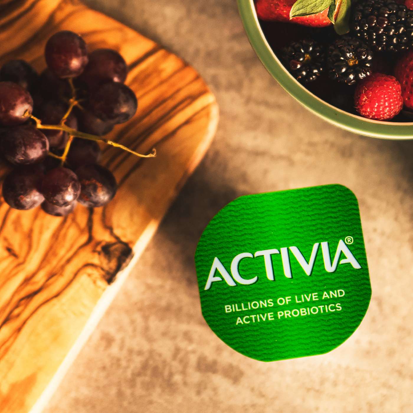 Activia Low Fat Probiotic Strawberry & Blueberry Yogurt; image 2 of 7