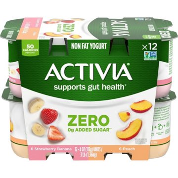 Dannon Activia Strawberry Banana & Peach Nonfat Yogurt
