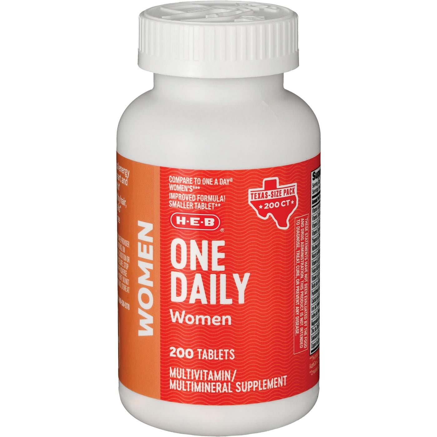 H-E-B Women's One Daily Multivitamin & Multimineral Tablets - Texas Size Pack; image 2 of 2