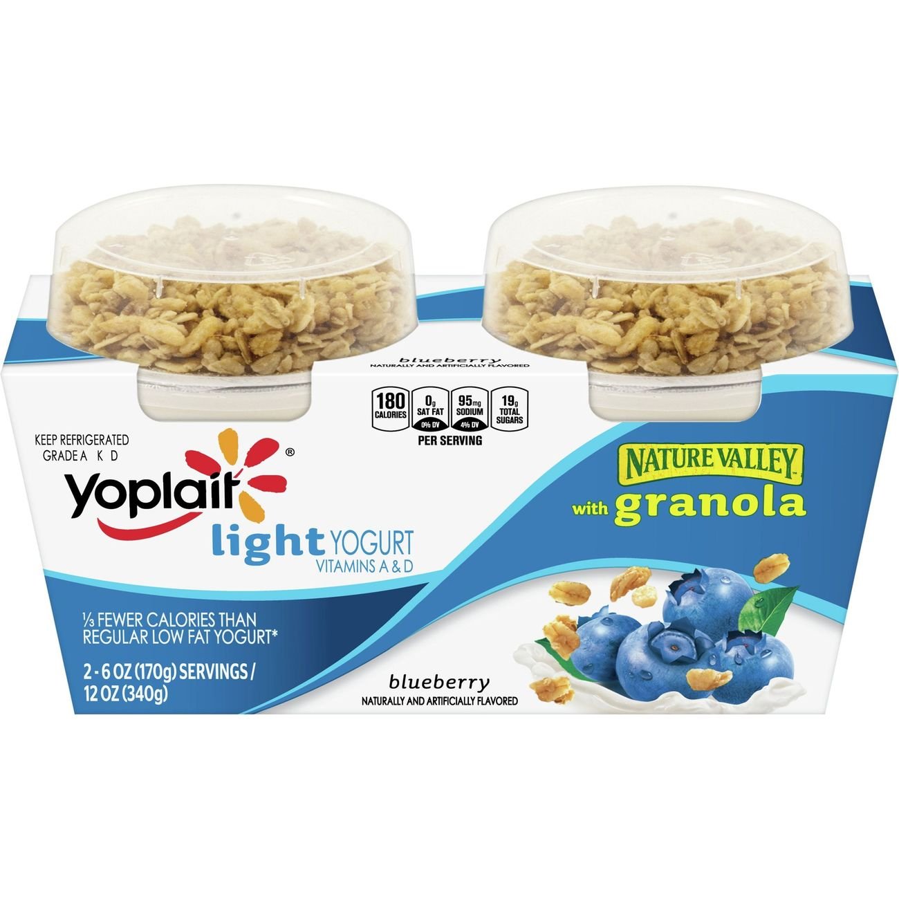 Yoplait Light LowFat Blueberry Yogurt with Nature Valley Granola