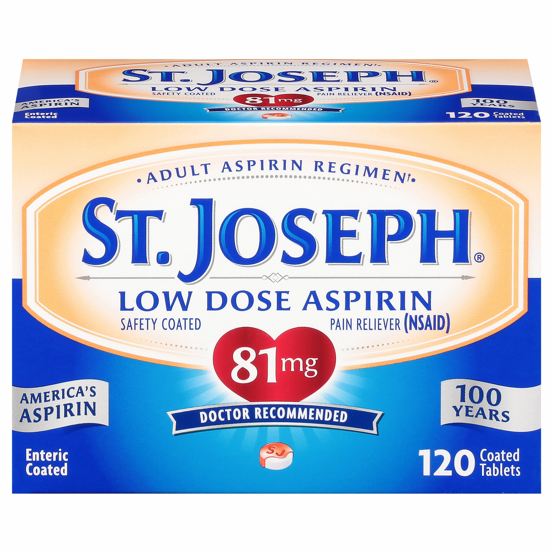 St. Joseph Pain Reliever Aspirin 81 mg Enteric Coated Tablets Shop