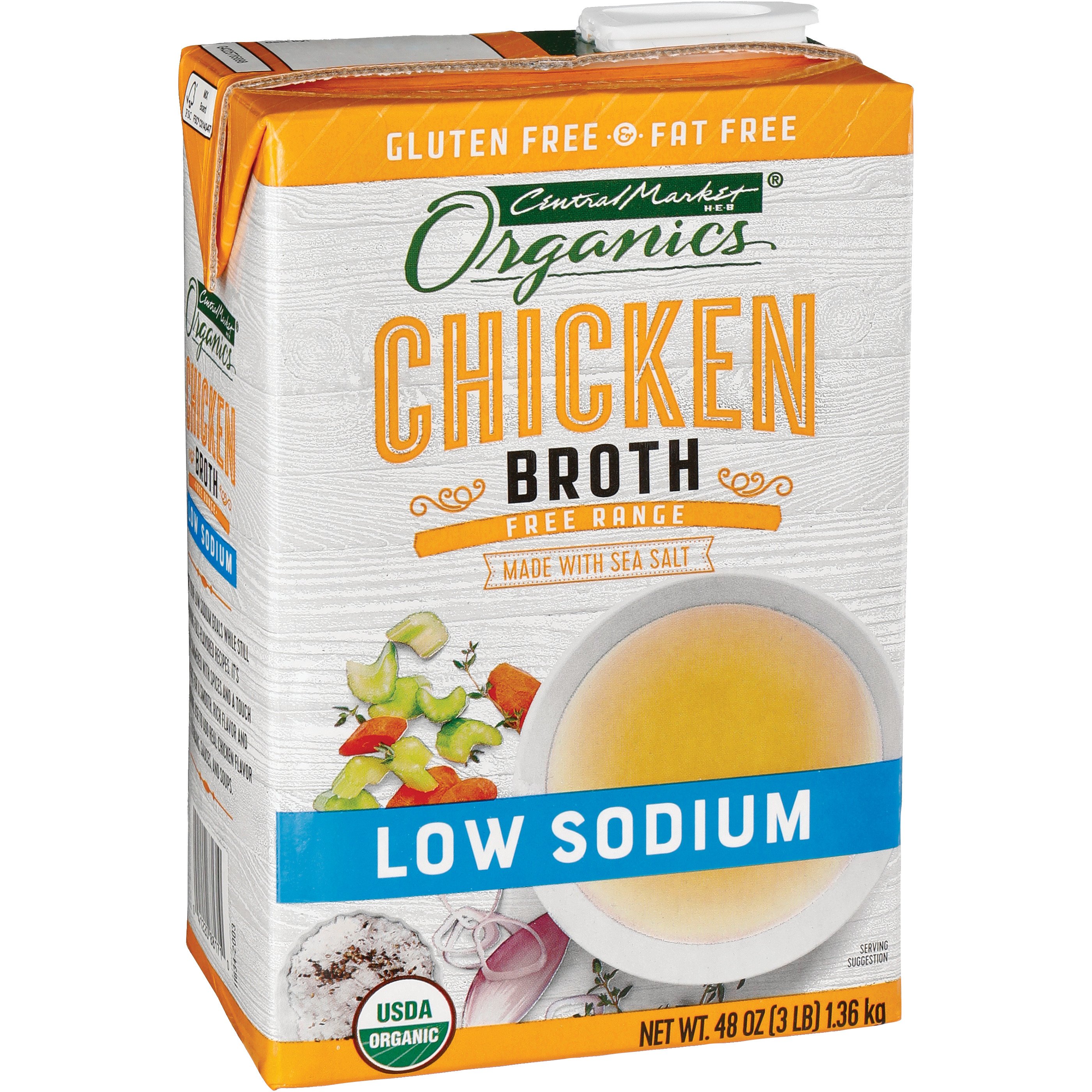 Central Market Organics Low Sodium Free Range Chicken Broth - Shop ...