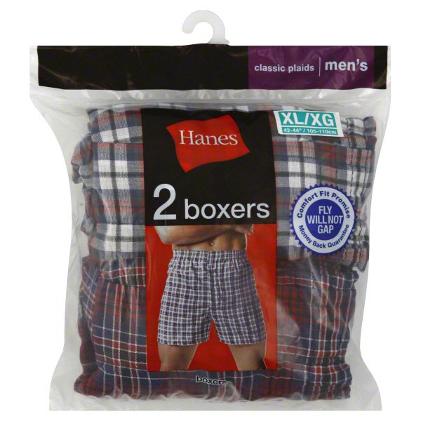 Hanes Men's Classic Plaid Tagless Boxers Large - Shop Underwear at H-E-B