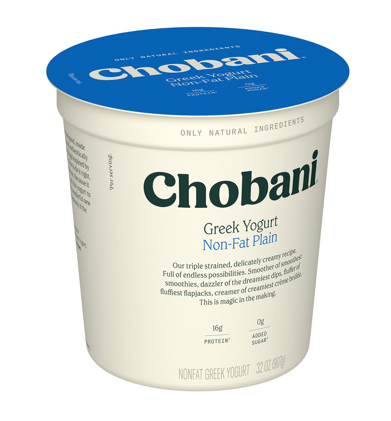 Chobani 16g Protein Non Fat Plain Greek Yogurt; image 3 of 5