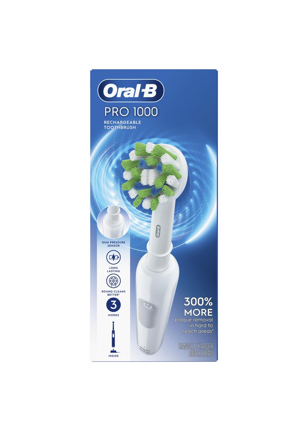 Oral-B Pro 1000 Rechargeable Toothbrush - White; image 1 of 8