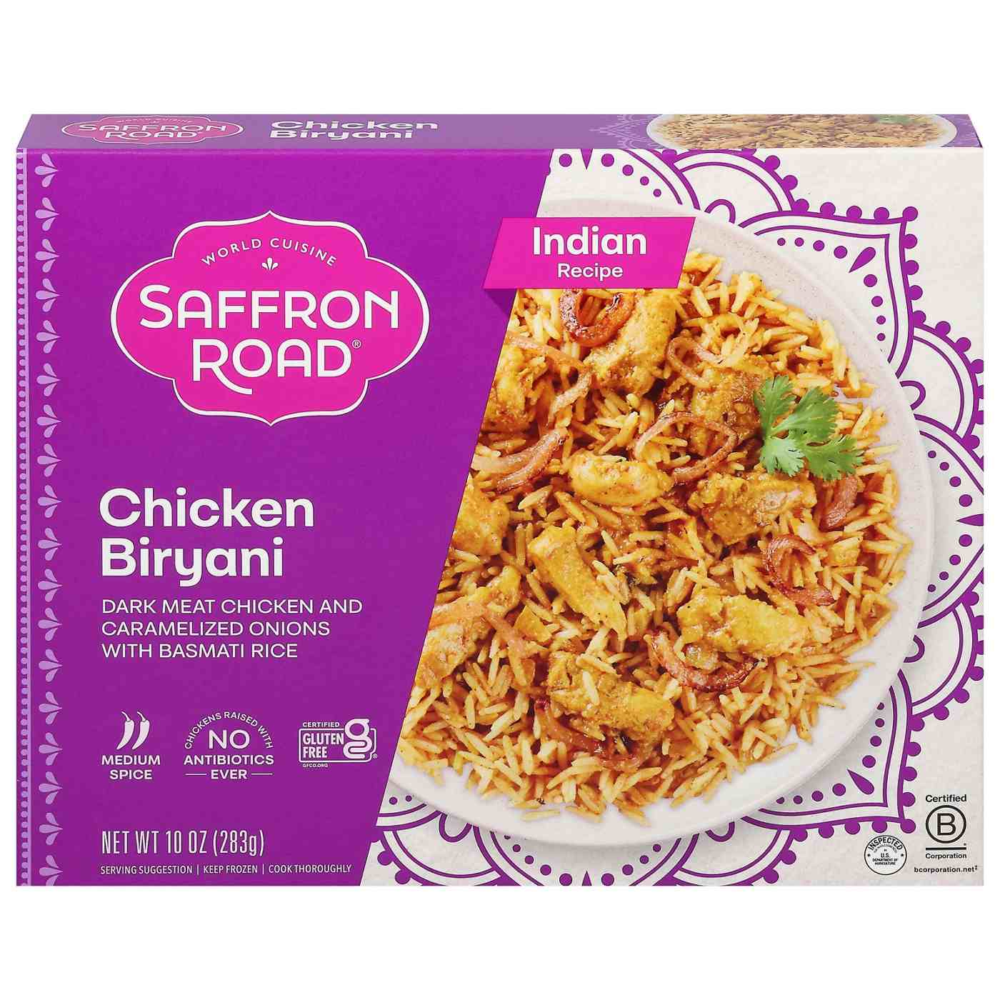 Saffron Road Gluten Free Chicken Biryani Indian Frozen Dinner; image 1 of 6