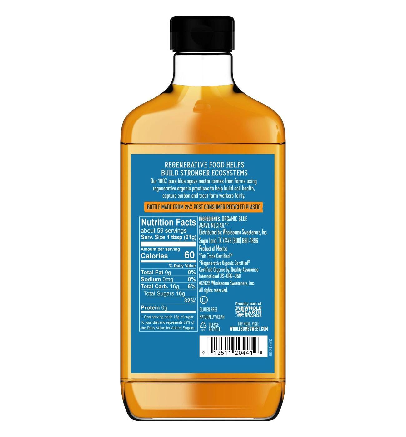 Wholesome Organic Blue Agave Nectar; image 2 of 4