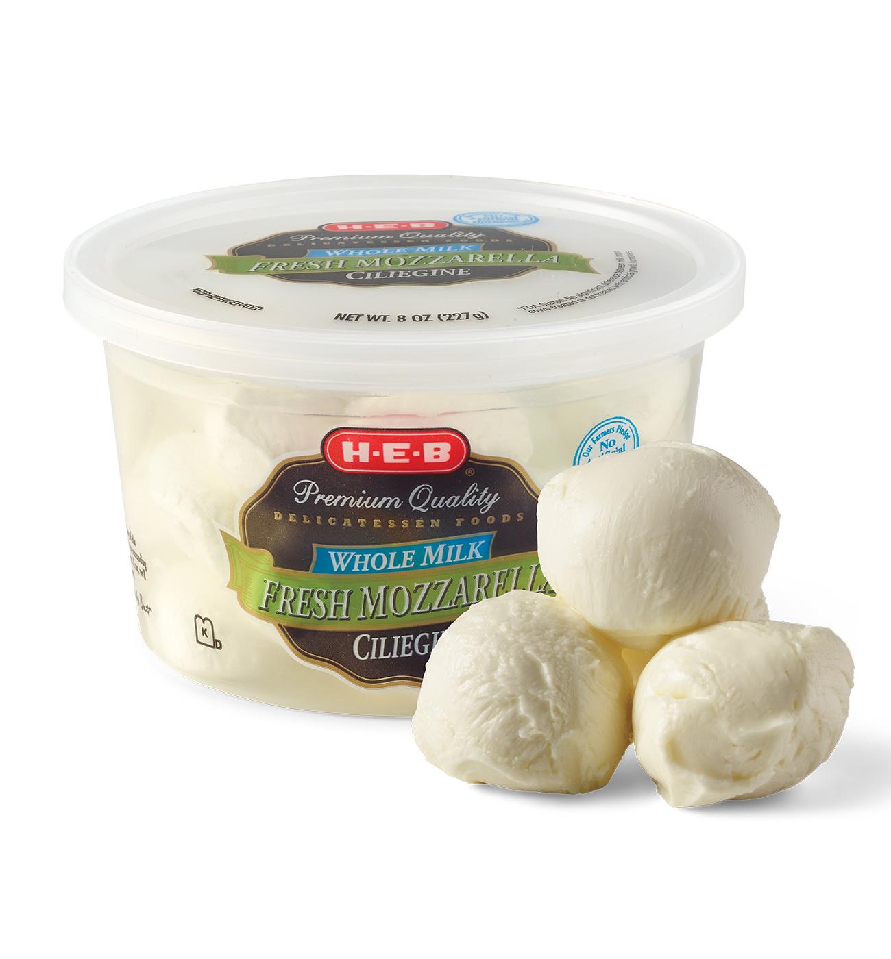 H-E-B Whole Milk Fresh Mozzarella Ciliegine; image 1 of 4