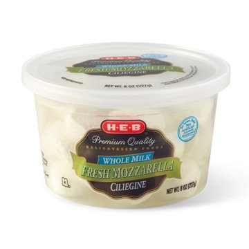 H-E-B Whole Milk Fresh Mozzarella Ciliegine, 8 oz