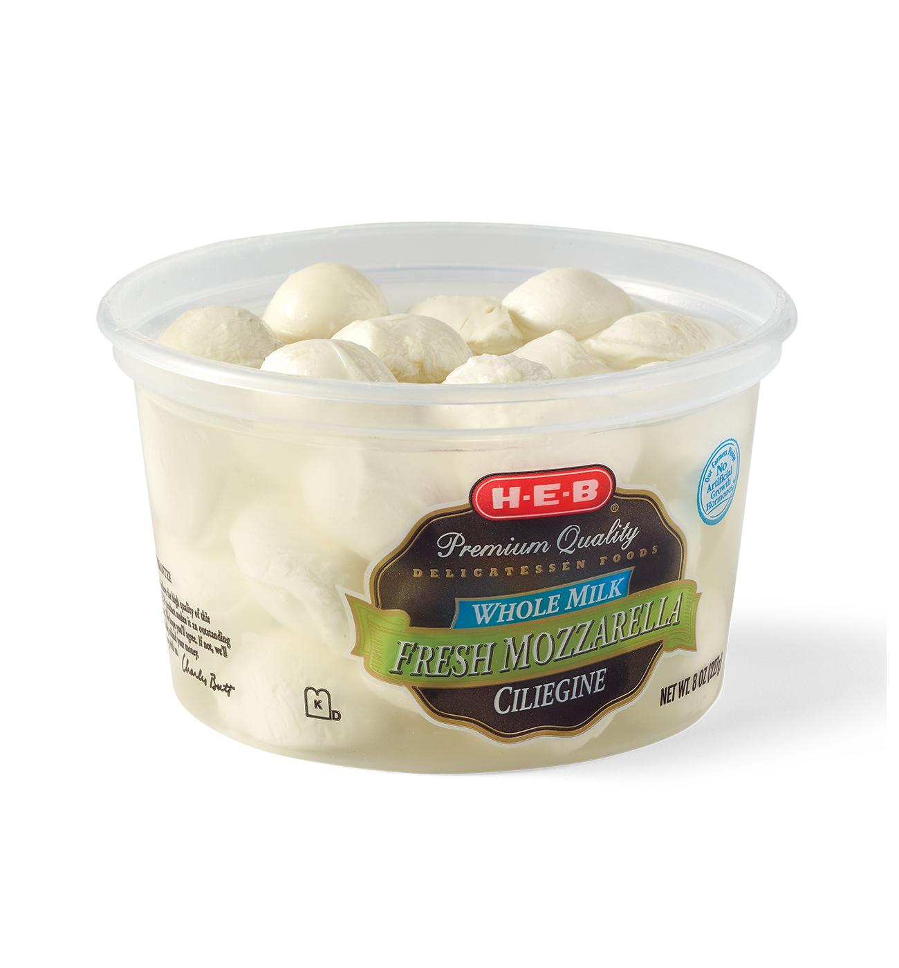 H-E-B Whole Milk Fresh Mozzarella Ciliegine; image 4 of 4