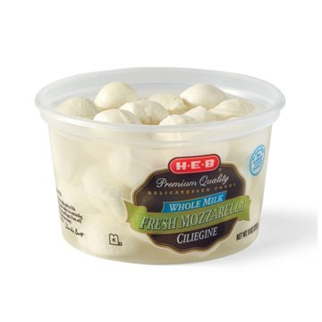 H-E-B Whole Milk Fresh Mozzarella Ciliegine, 8 oz