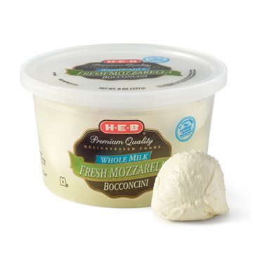 H-E-B Whole Milk Fresh Mozzarella Bocconcini, 8 oz