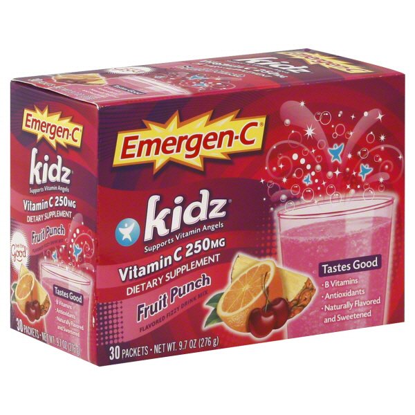 EmergenC Kidz Vitamin C 250 mg Fruit Punch Flavored Fizzy Drink Mix