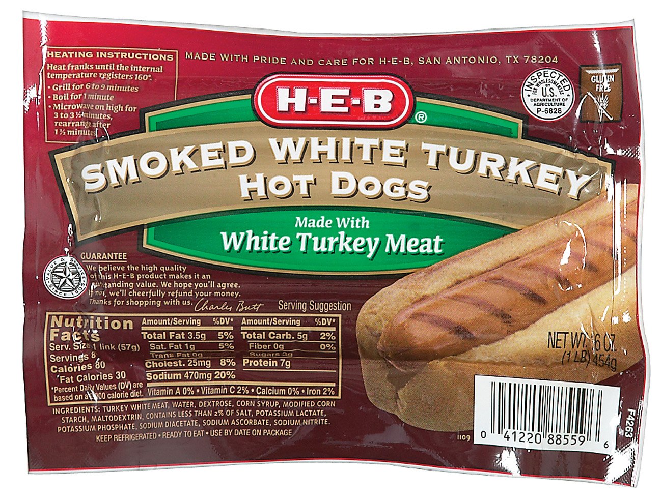 HEB Smoked White Turkey Hot Dogs Shop Hot Dogs at HEB