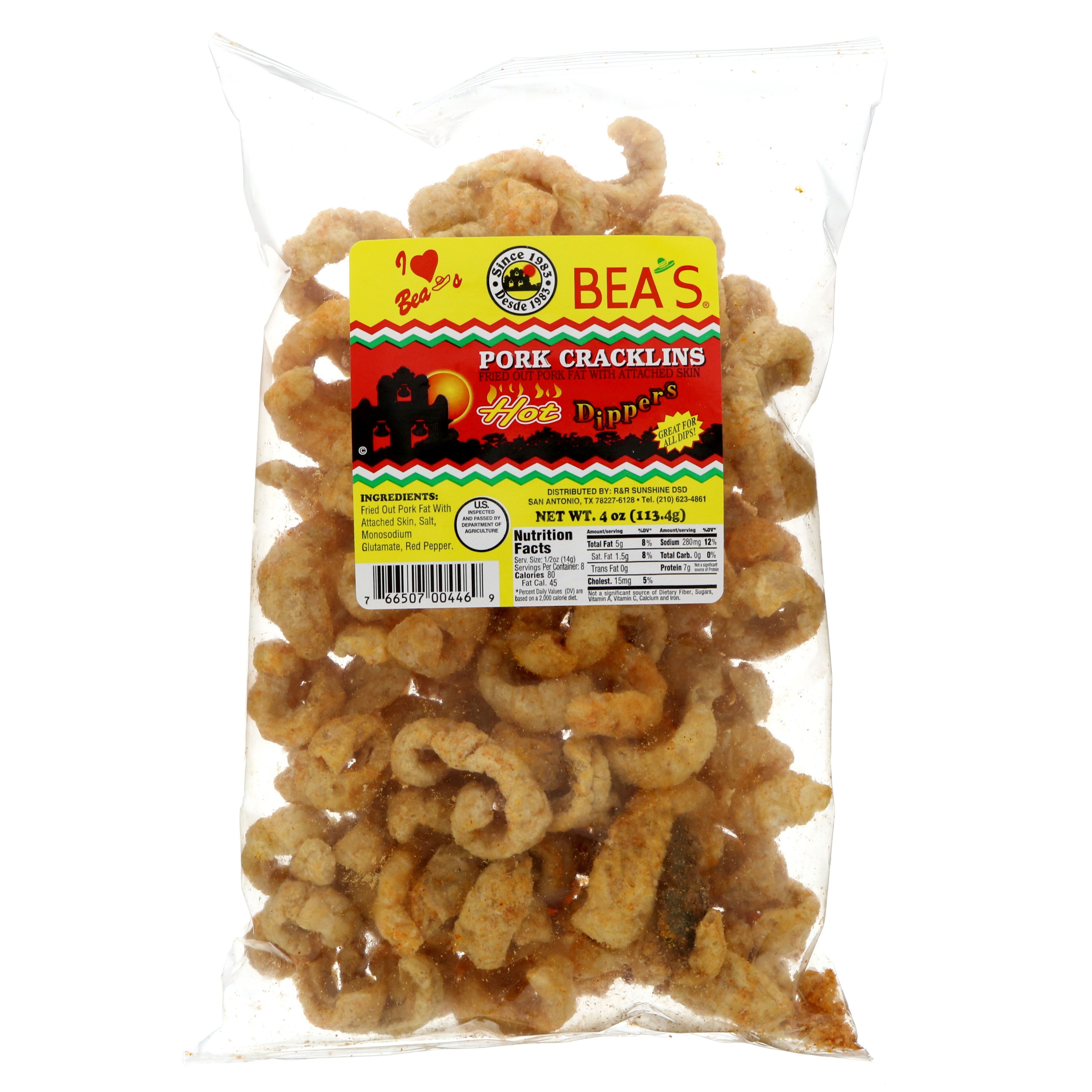 Bea's Hot Dippers Pork Cracklins Shop Chips at HEB