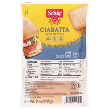 Schar Ciabatta Parbaked Rolls