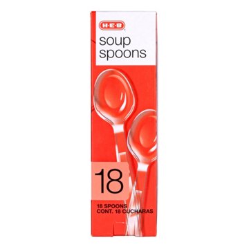 H-E-B Plastic Texas-Size Spoons - Clear, 18 ct