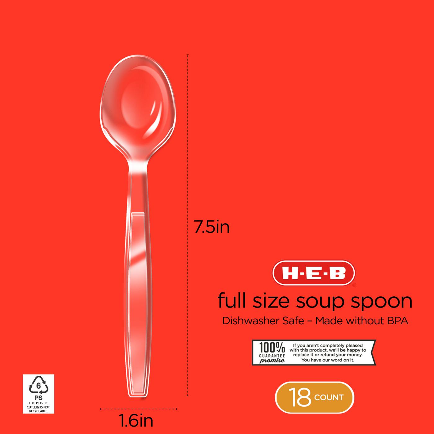 H-E-B Plastic Texas-Size Spoons - Clear; image 2 of 3