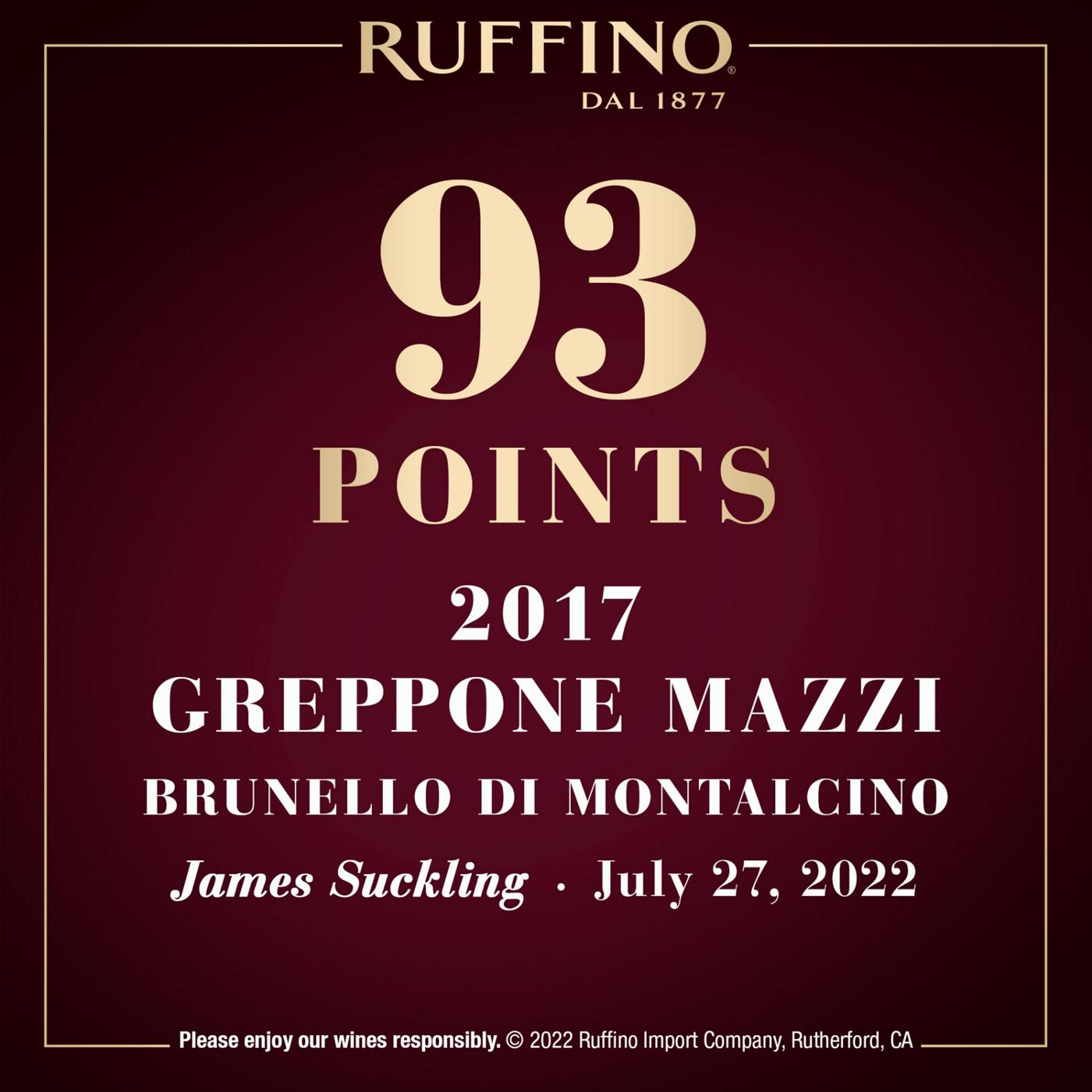 Ruffino Greppone Mazzi Brunello Di Montalcino DOCG Sangiovese Grosso, Italian Red Wine 750 mL Bottle; image 8 of 11