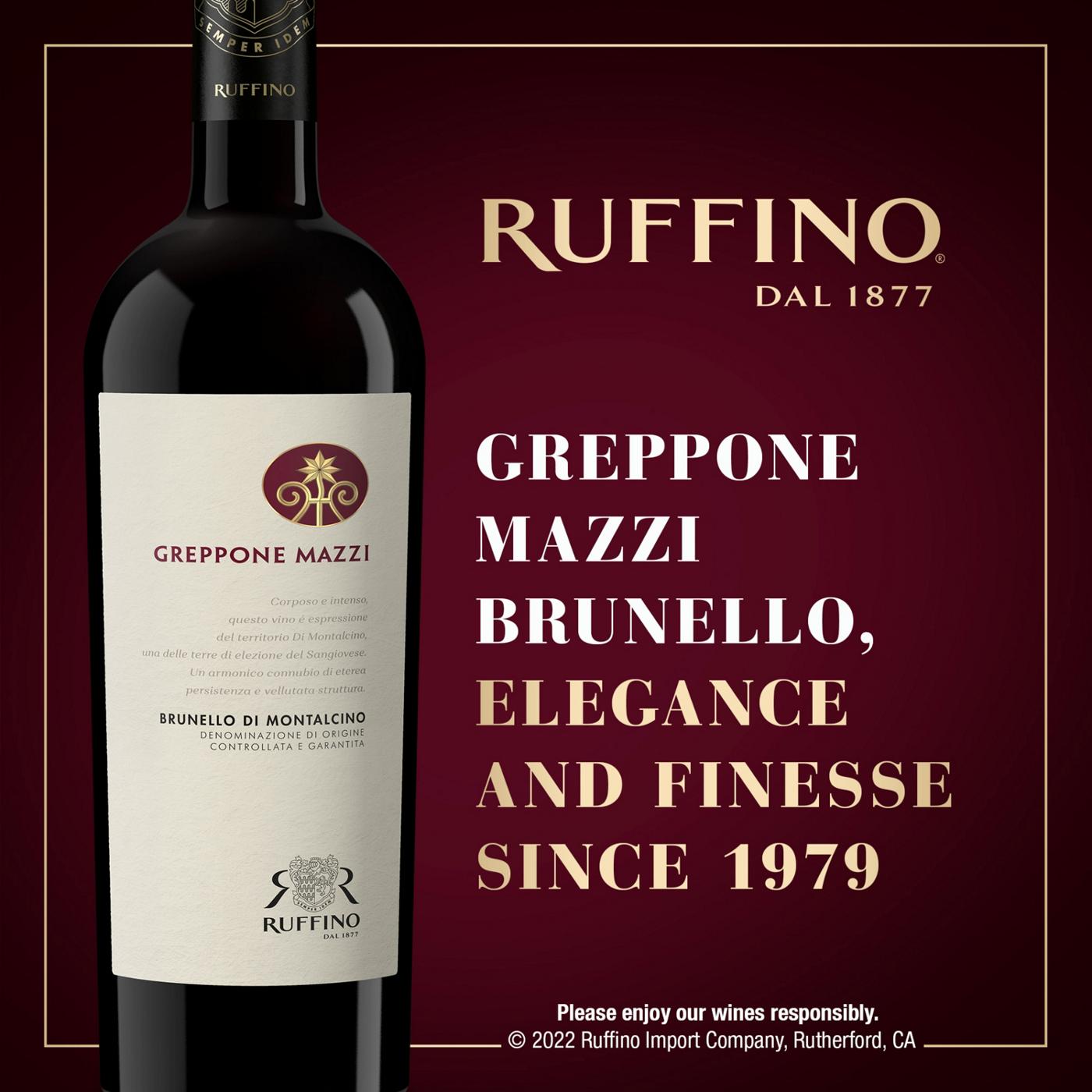 Ruffino Greppone Mazzi Brunello Di Montalcino DOCG Sangiovese Grosso, Italian Red Wine 750 mL Bottle; image 10 of 11