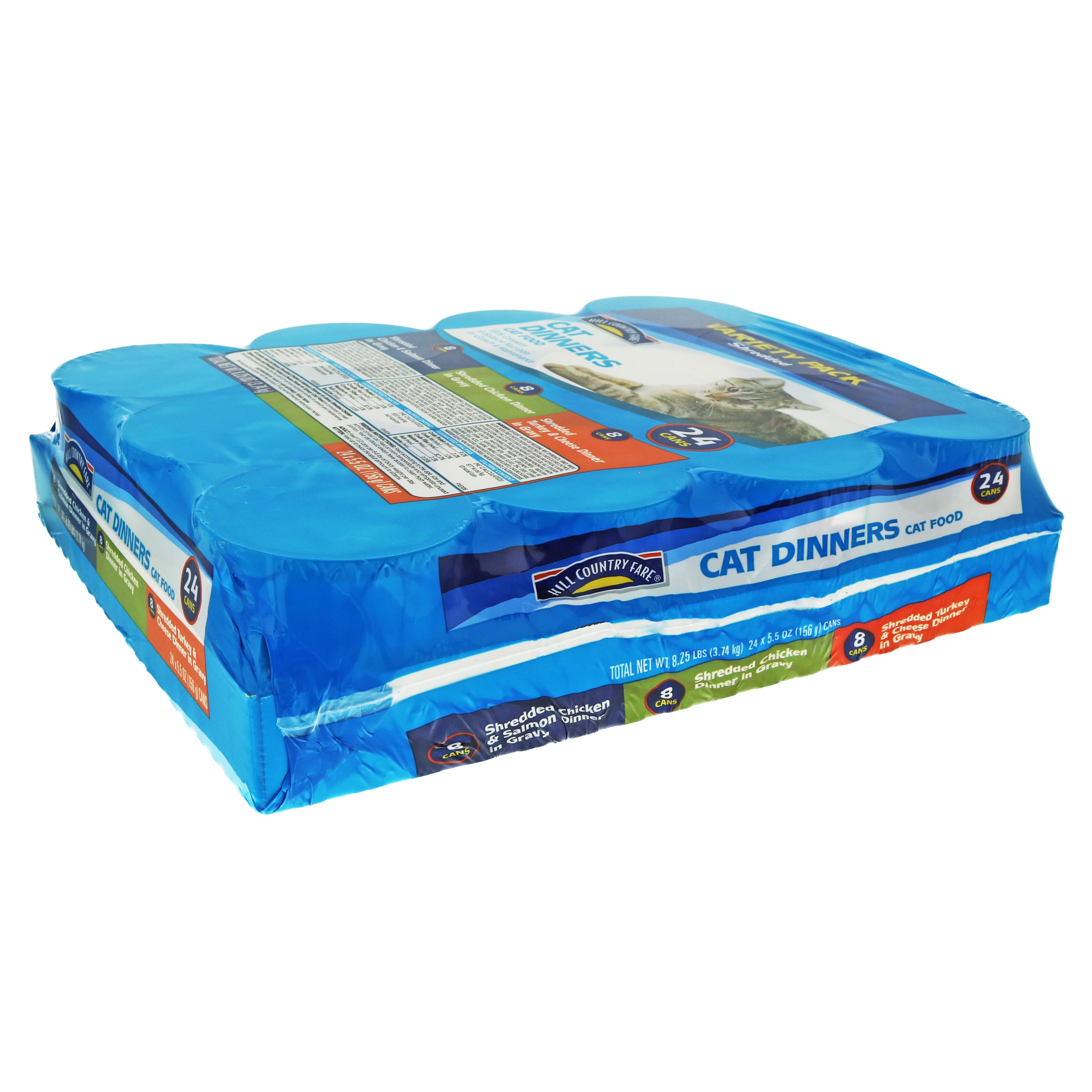 Hill Country Fare Cat Dinners Shredded 3 Flavor Cat Food Variety Pack