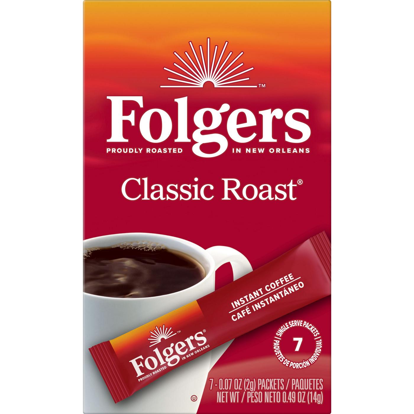 Folgers Classic Roast Single Serve Instant Coffee Packets; image 1 of 2