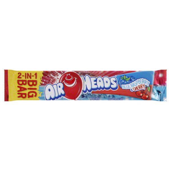 Airheads 2in1 Big Bar Blue Raspberry and Cherry Candy Shop Candy at HEB