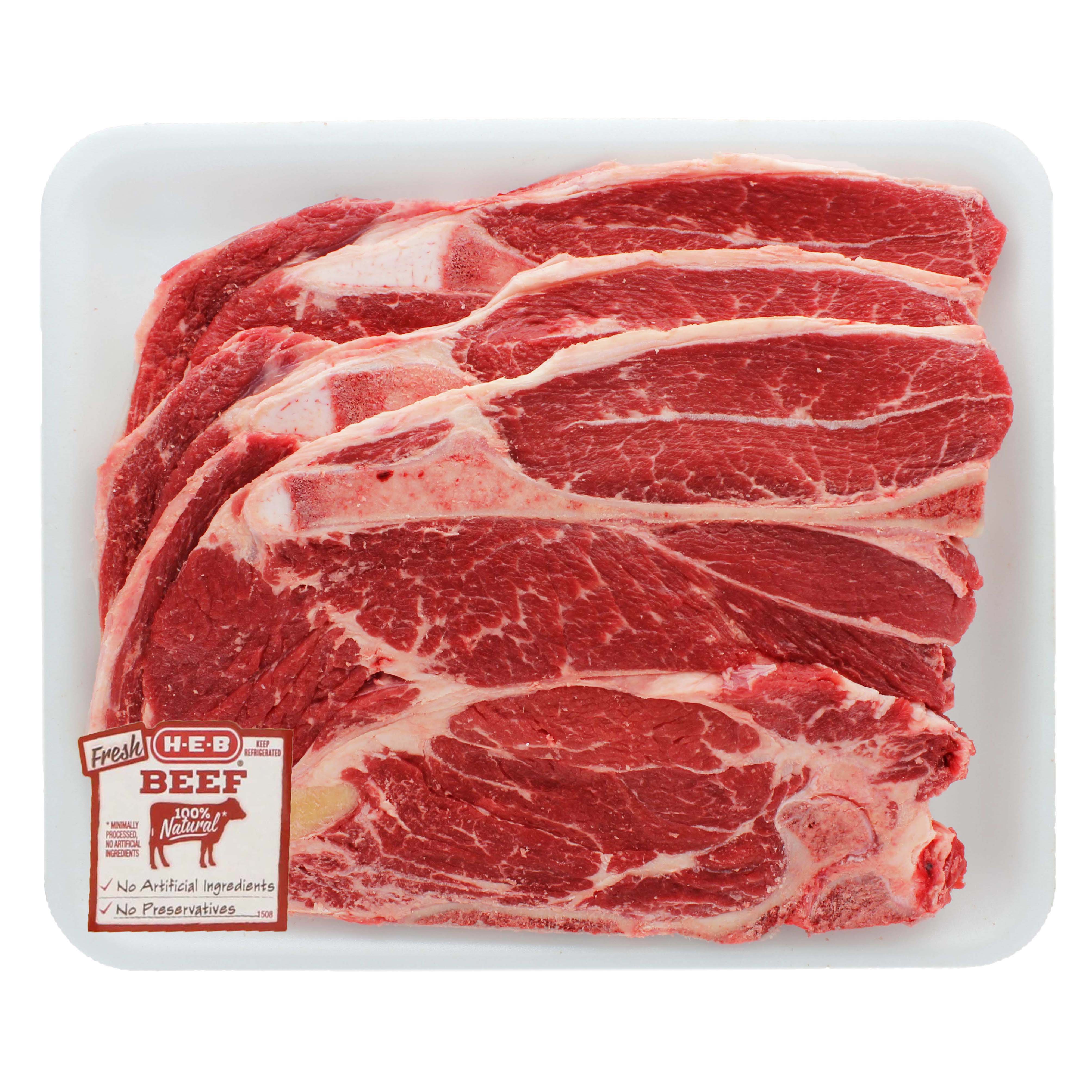 H-E-B Beef Chuck Blade Steak Bone-In Value Pack, USDA Select, 3-4 ...