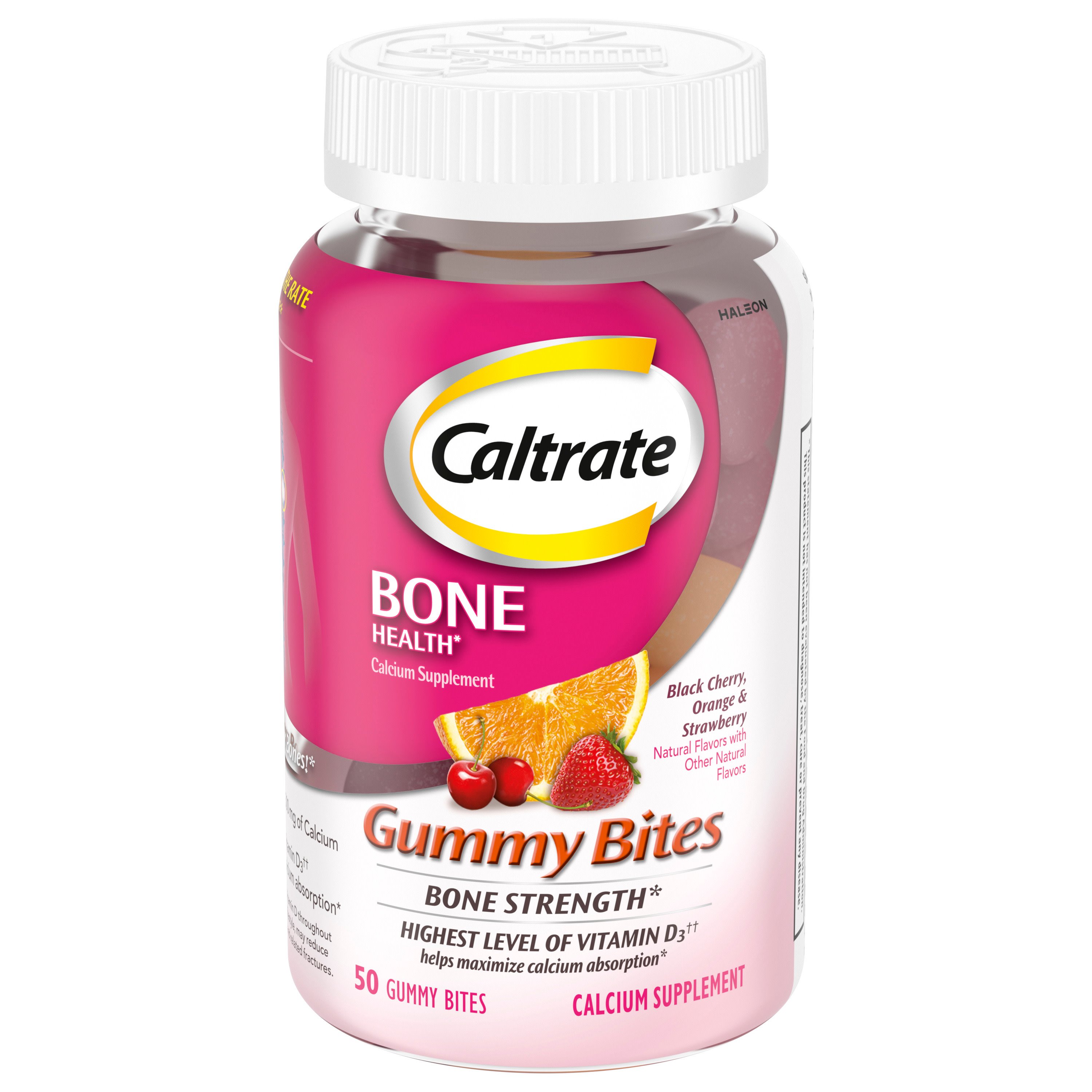 Caltrate Gummy Bites 500 mg Calcium and Vitamin D Supplement, Black ...