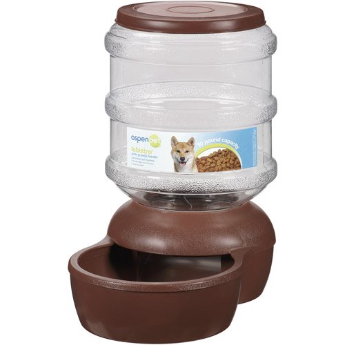 Aspen Pet Brown Le Bistro Gravity 10 LB Feeder Shop Bowls & Automatic