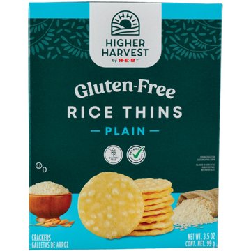 Higher Harvest by H-E-B Gluten Free Rice Thins - Plain, 3.5 oz