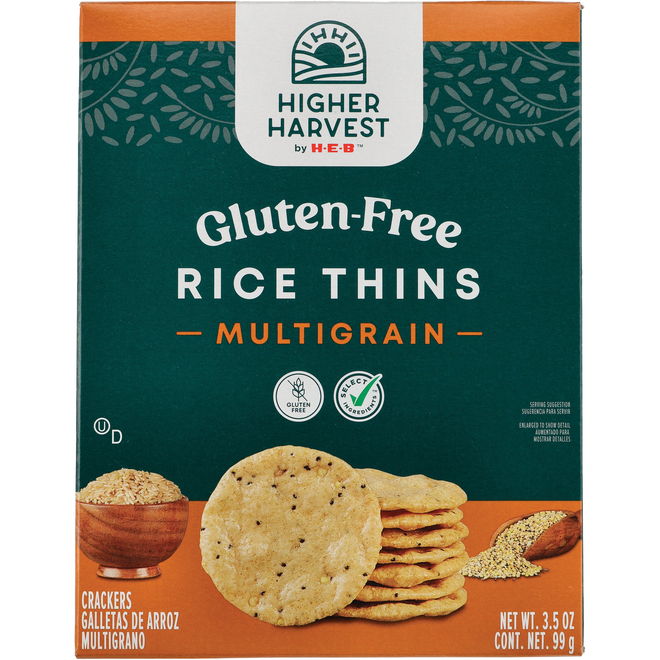 Higher Harvest By H-E-B Gluten-Free Rice Thins - Multigrain - Shop ...