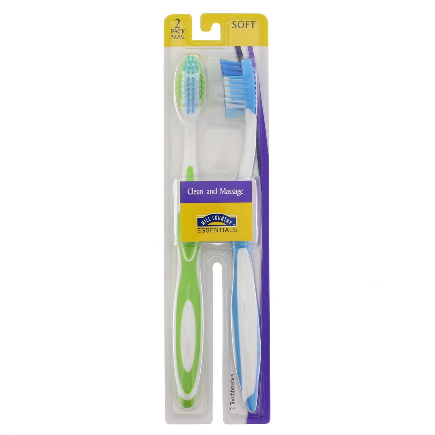 Hill Country Essentials Clean and Massage Soft Toothbrushes - Colors May Vary; image 2 of 2