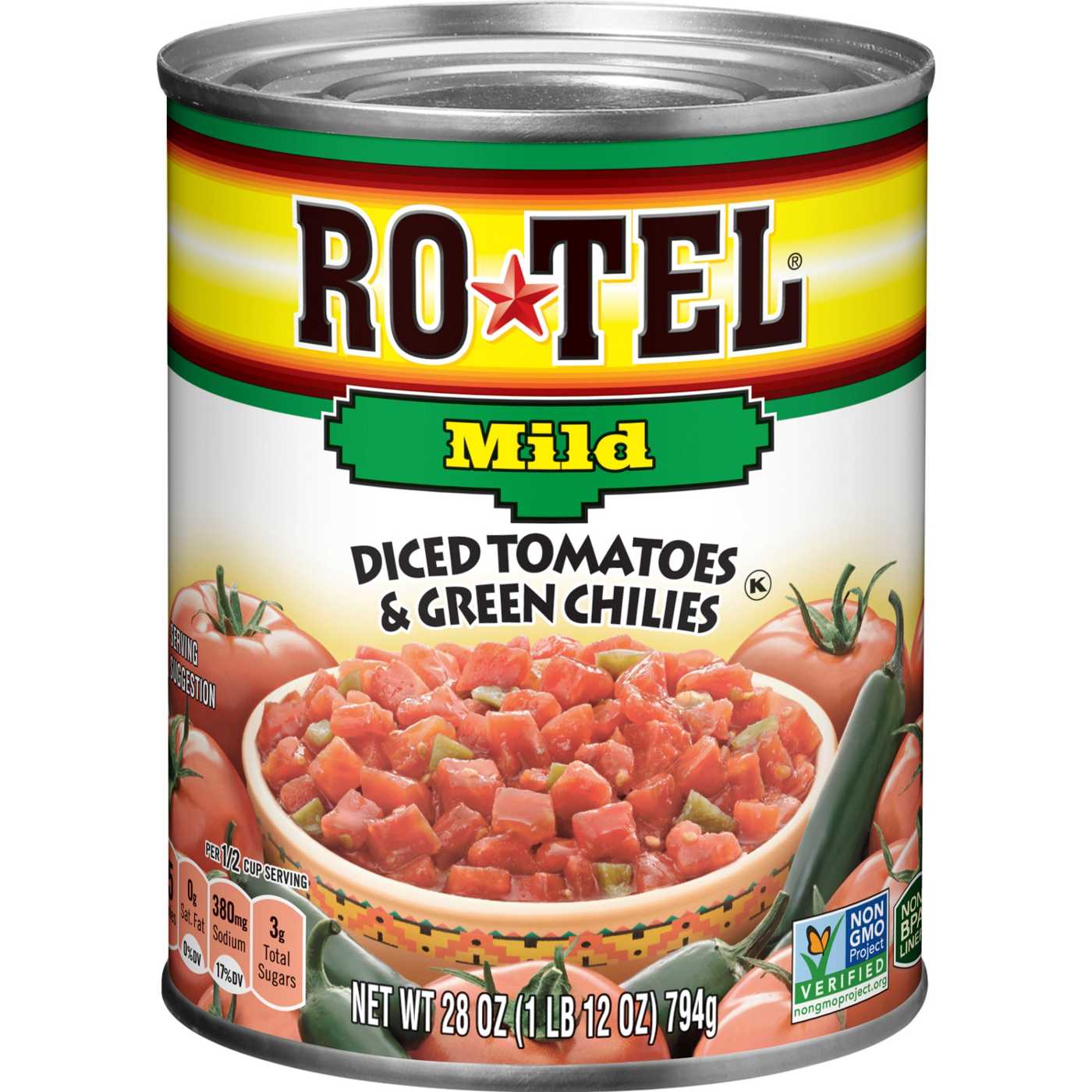 Ro-Tel Mild Diced Tomatoes and Green Chilies; image 1 of 6