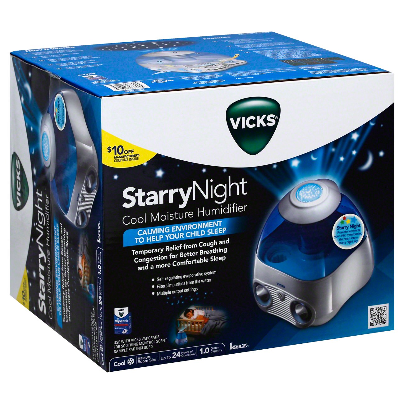 Vicks Starry Night Cool Moisture 1 Gallon Humidifier (Medium Room Size