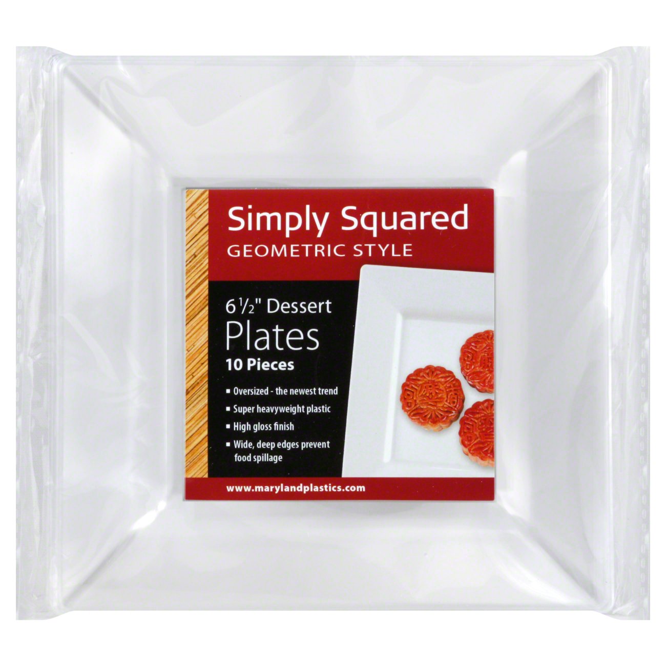 Maryland Plastics Simply Squared Clear Dessert Plates Shop Disposable