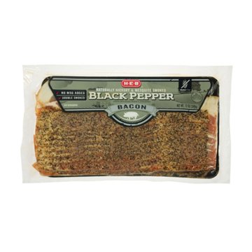 H-E-B Black Pepper Bacon, 12 oz