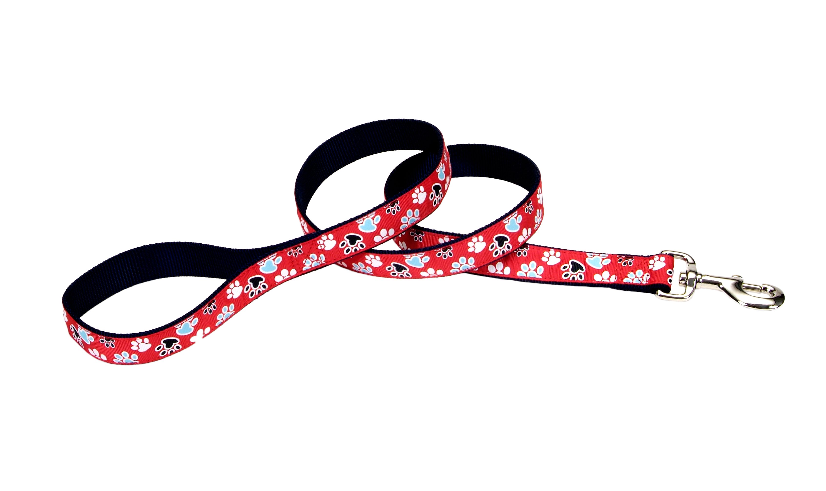 Coastal Pet Products Pet Attire 1 Inch Leash with Red Paws Ribbon